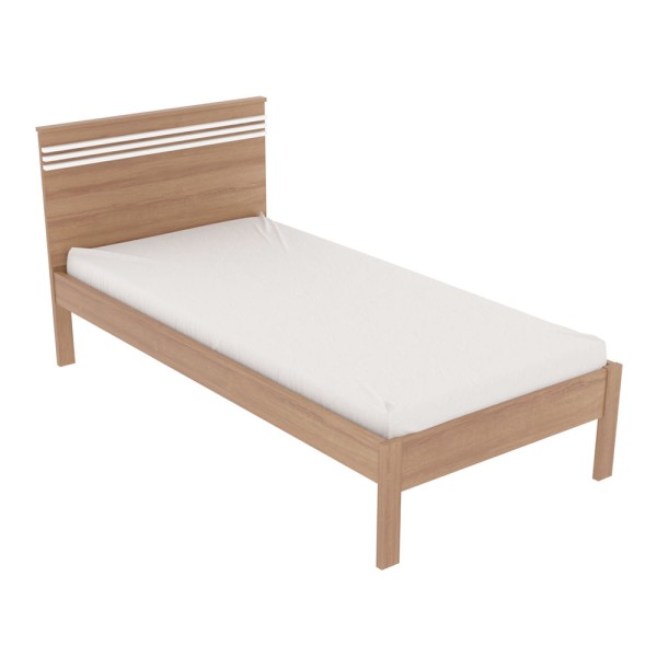 Encontraproduto.com.br - Cama de Solteiro para Colchão 88 x 188 cm Multimóveis CR35014 Amendoa/Branca
