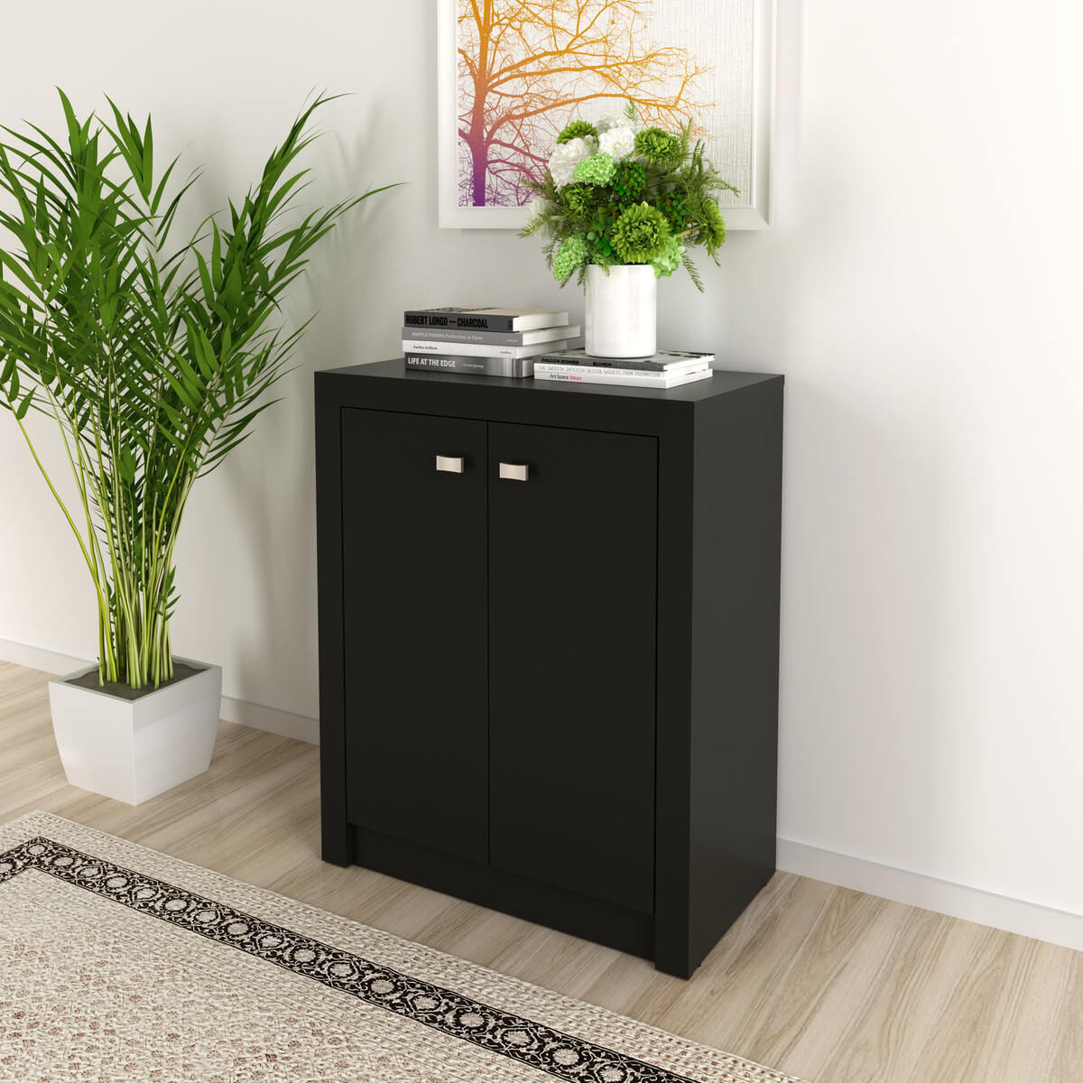 Encontraproduto.com.br - Balcão Escritório com 2 Portas Multimóveis CR25013 Preto