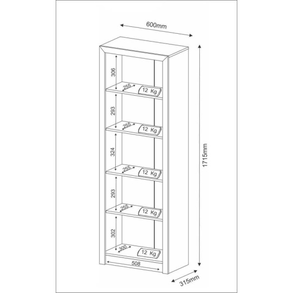 Encontraproduto.com.br - Estante Escritório 60 cm Multimóveis CR25014 Branca