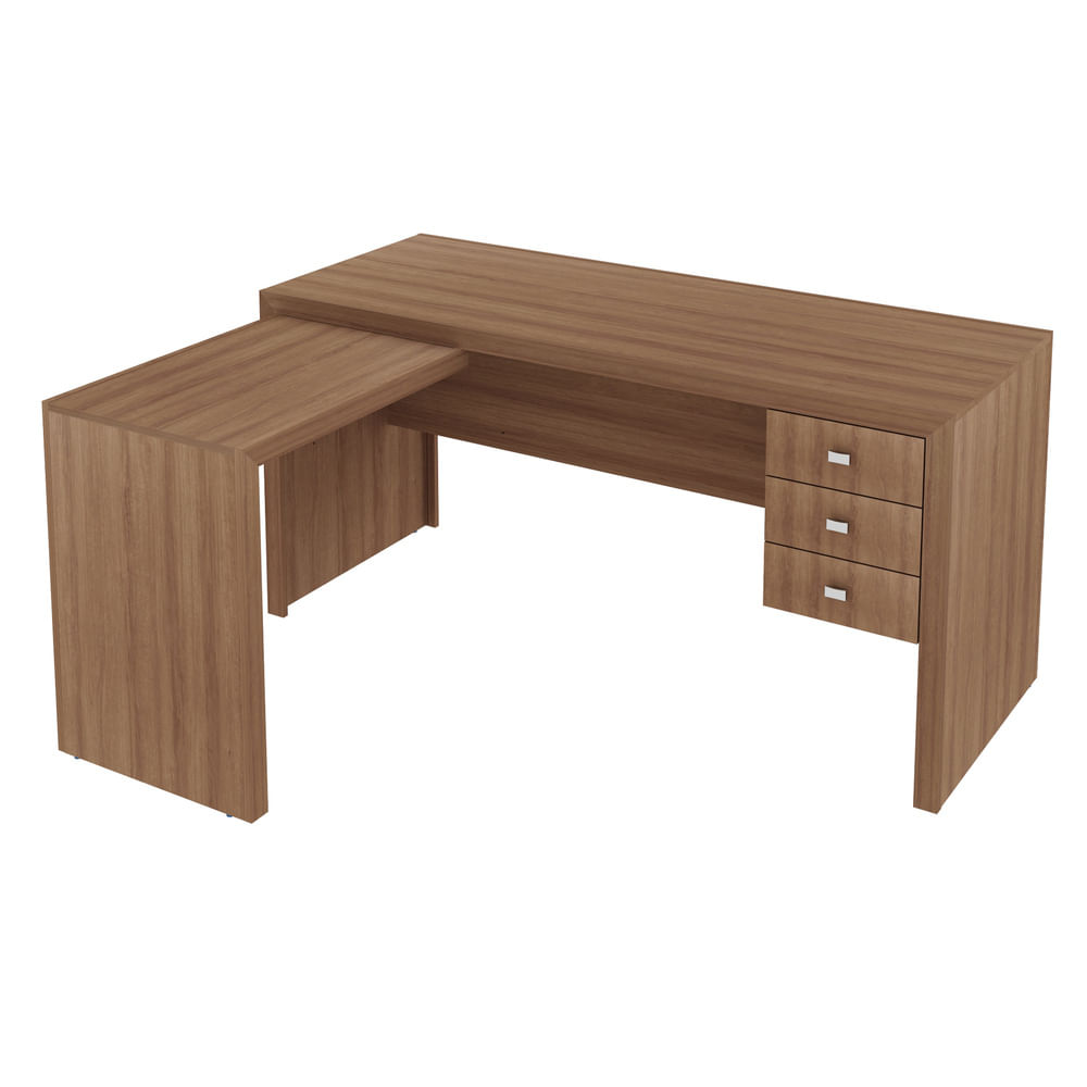 Encontraproduto.com.br - Escrivaninha/Mesa Escritório de Canto Multimóveis CR25016 Amendoa