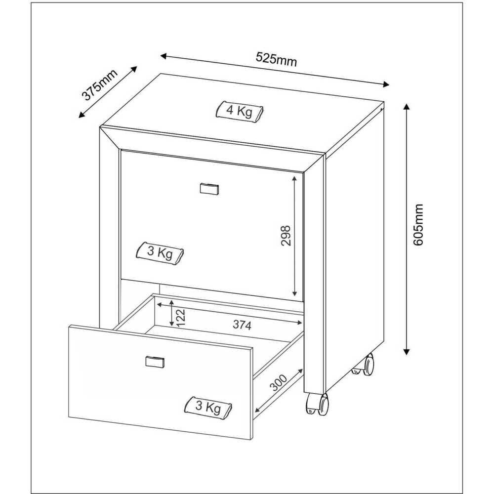 Encontraproduto.com.br - Gaveteiro para Pasta Suspensa Multimóveis CR25022 Nogal