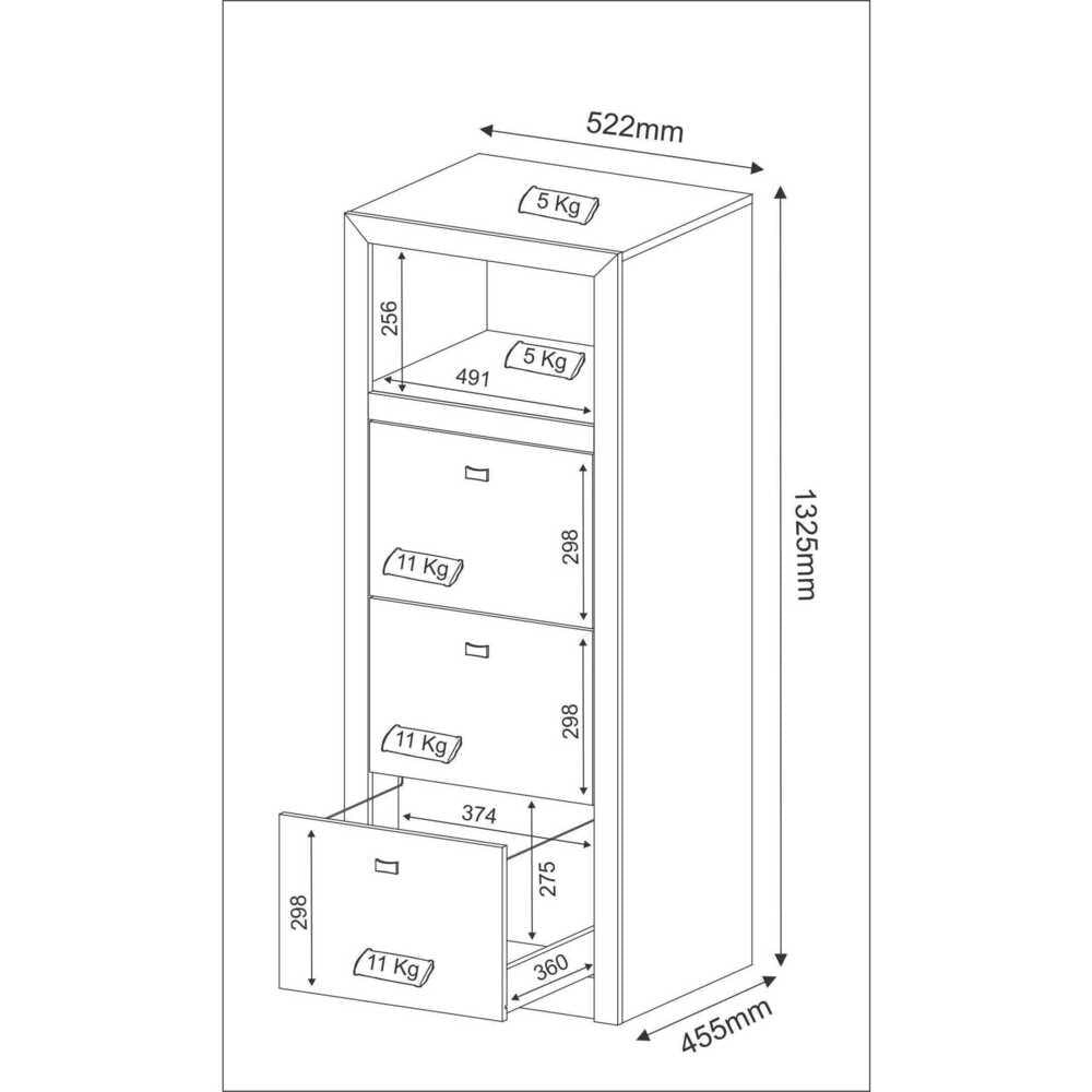 Encontraproduto.com.br - Gaveteiro para Pasta Suspensa com 3 Gavetas Multimóveis CR25026 Rustico