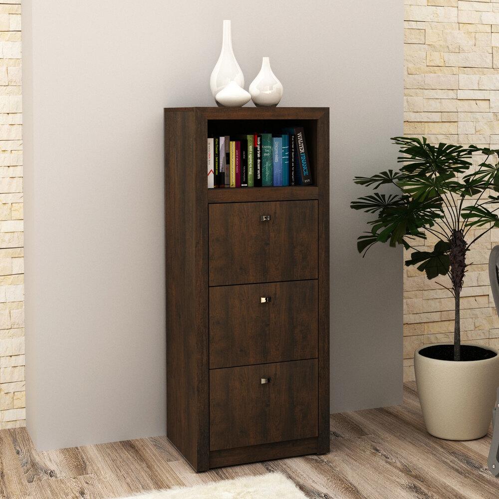 Encontraproduto.com.br - Gaveteiro para Pasta Suspensa com 3 Gavetas Multimóveis CR25026 Rustico