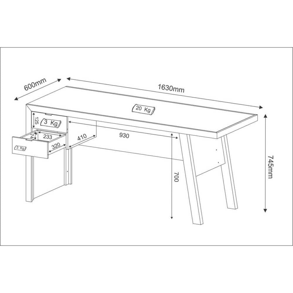Encontraproduto.com.br - Escrivaninha com 2 gavetas Multimóveis CR25029 Rustica