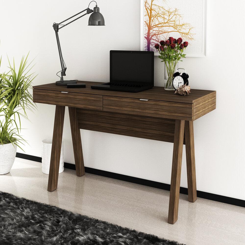 Encontraproduto.com.br - Escrivaninha com 2 Gavetas Multimóveis CR25031 Nogal