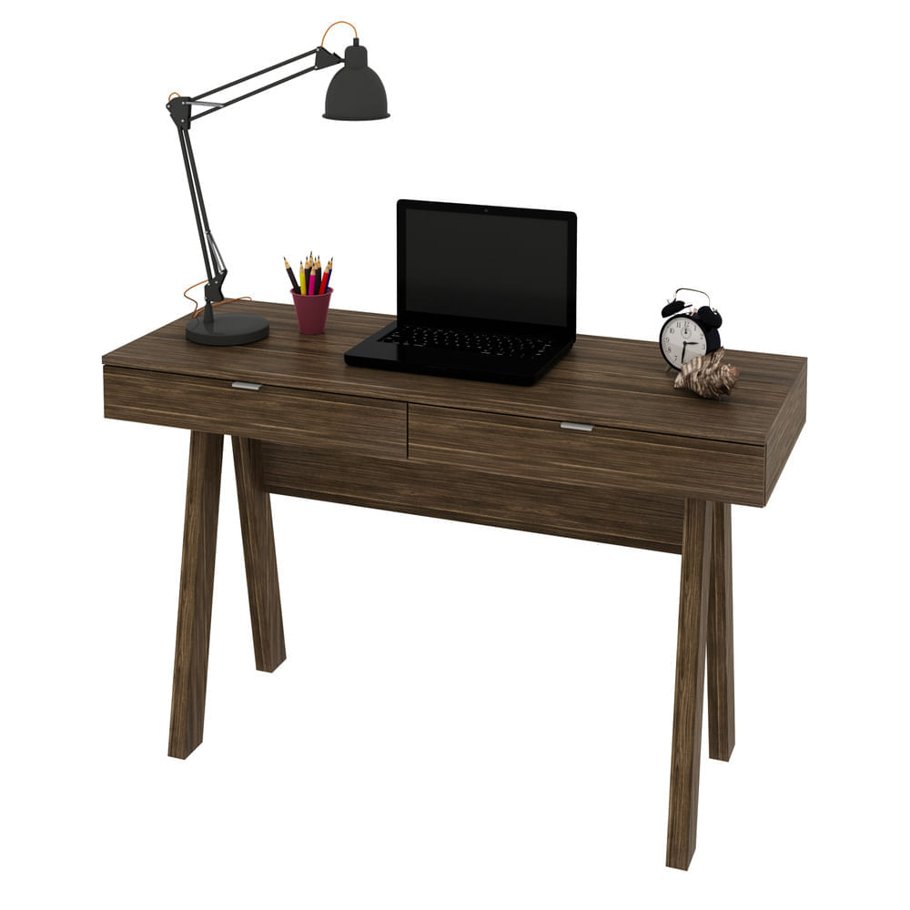 Encontraproduto.com.br - Escrivaninha com 2 Gavetas Multimóveis CR25031 Nogal