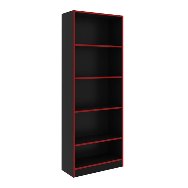 Encontraproduto.com.br - Estante Gamer Multiuso 60 cm Multimóveis CR25039 Preta/Vermelha