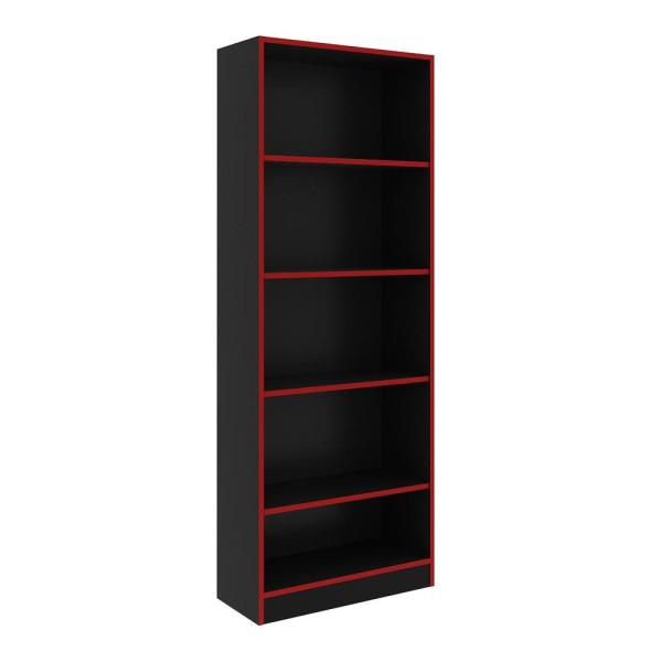 Encontraproduto.com.br - Estante Gamer Multiuso 60 cm Multimóveis CR25039 Preta/Vermelha