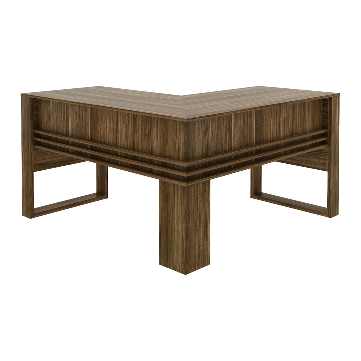 Encontraproduto.com.br - Mesa Escritório de Canto Multimóveis CR25042 Nogal