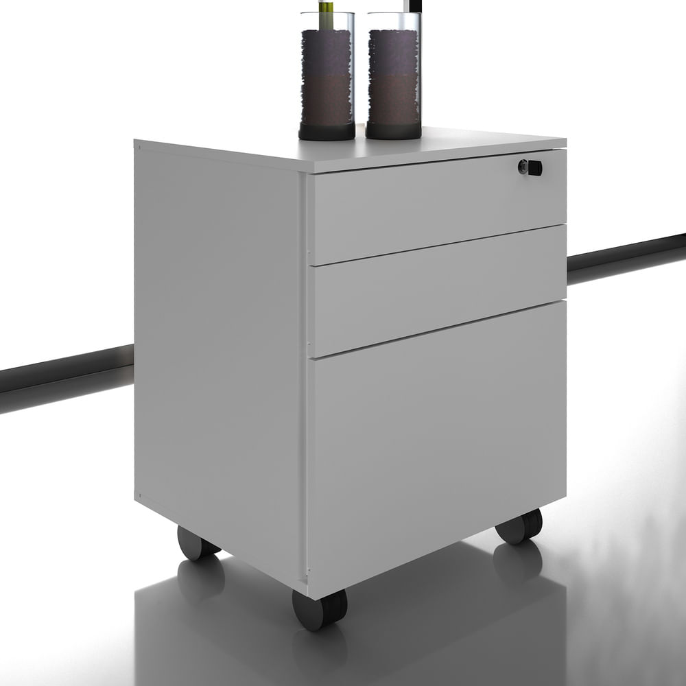 Encontraproduto.com.br - Gaveteiro Arquivo com Chave e Rodízios Multimóveis CR25045 Branco