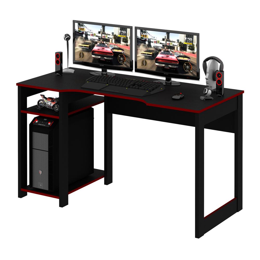 Encontraproduto.com.br - Mesa Gamer Multimóveis CR25049 Preta/Vermelha