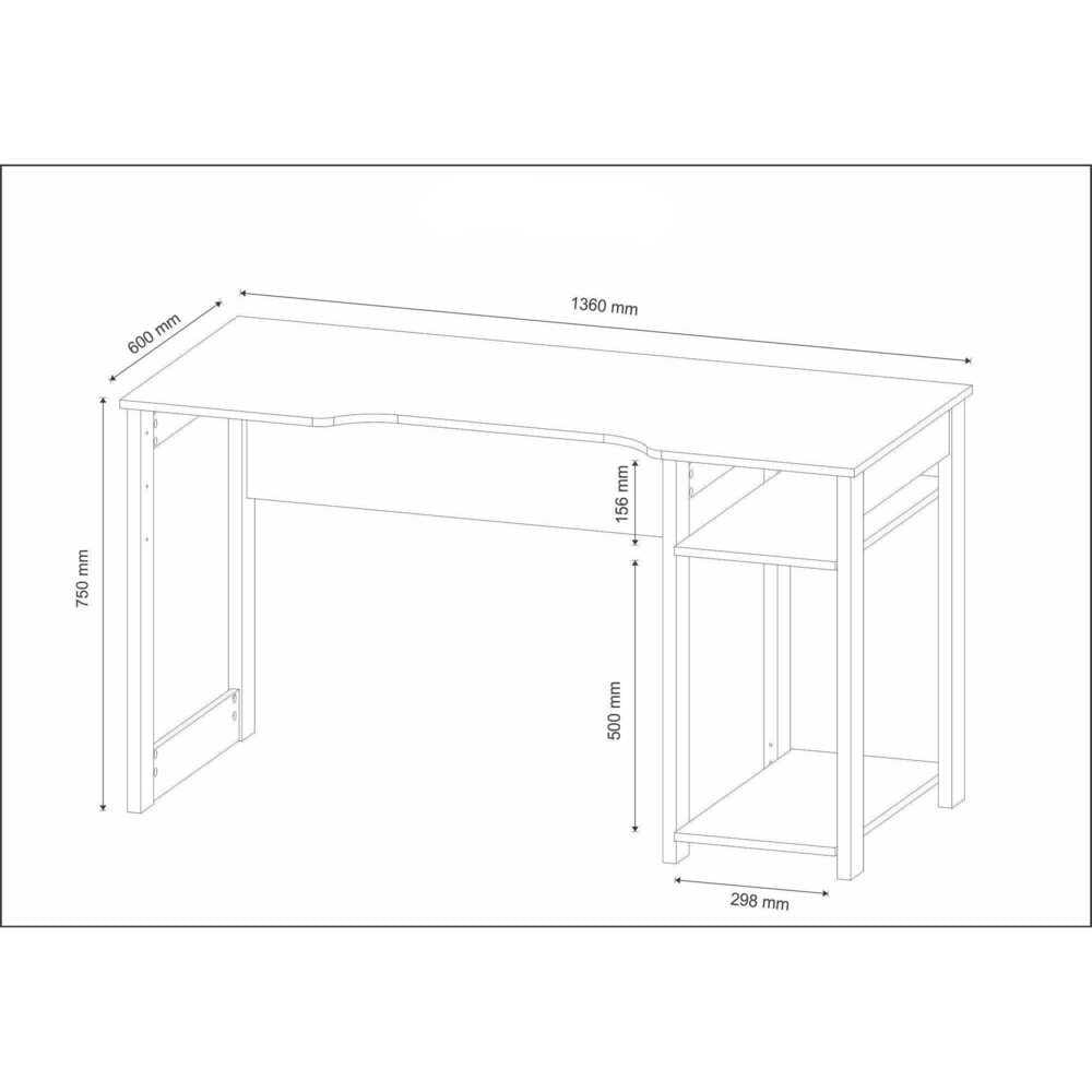 Encontraproduto.com.br - Mesa Gamer Multimóveis CR25049 Preta/Verde