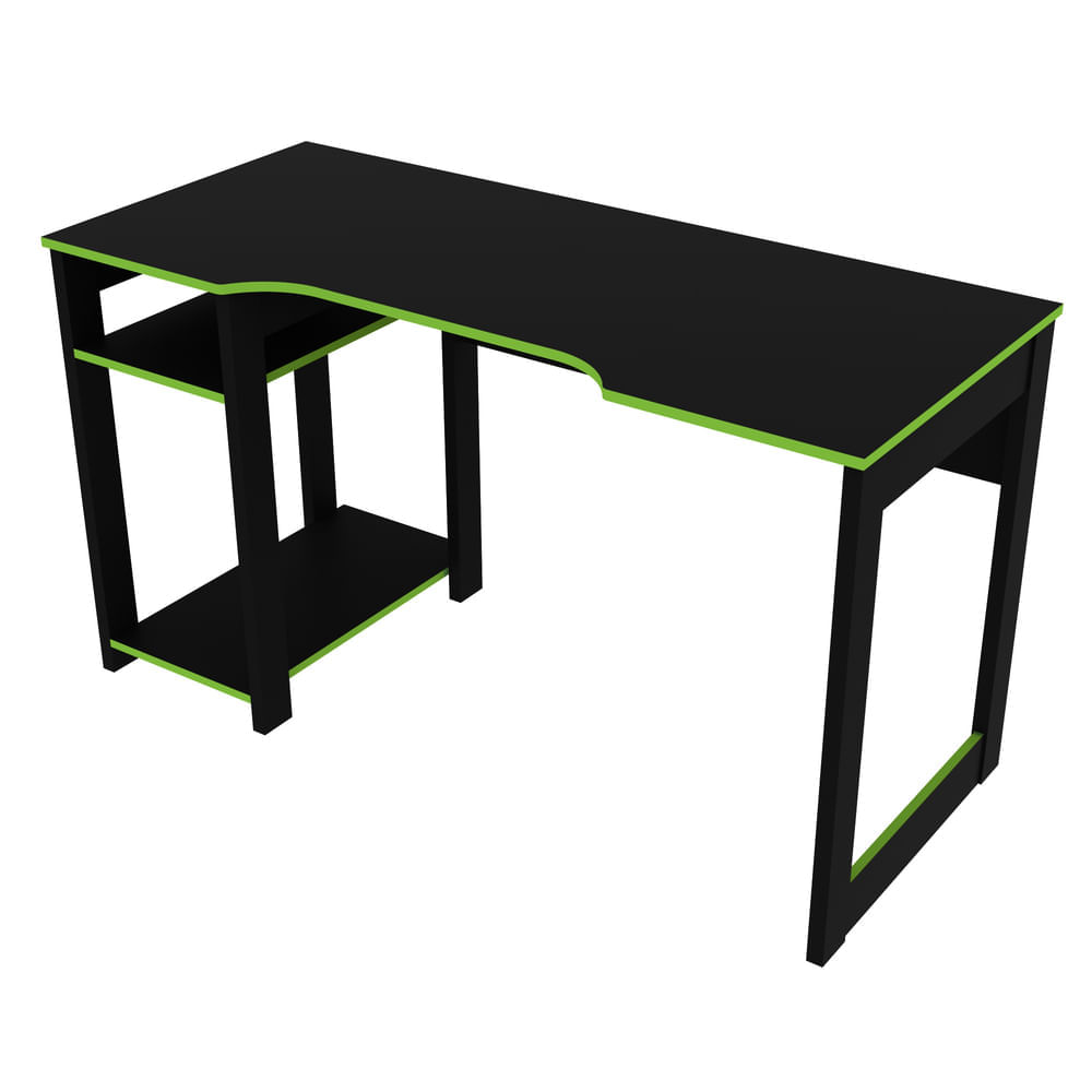 Encontraproduto.com.br - Mesa Gamer Multimóveis CR25049 Preta/Verde