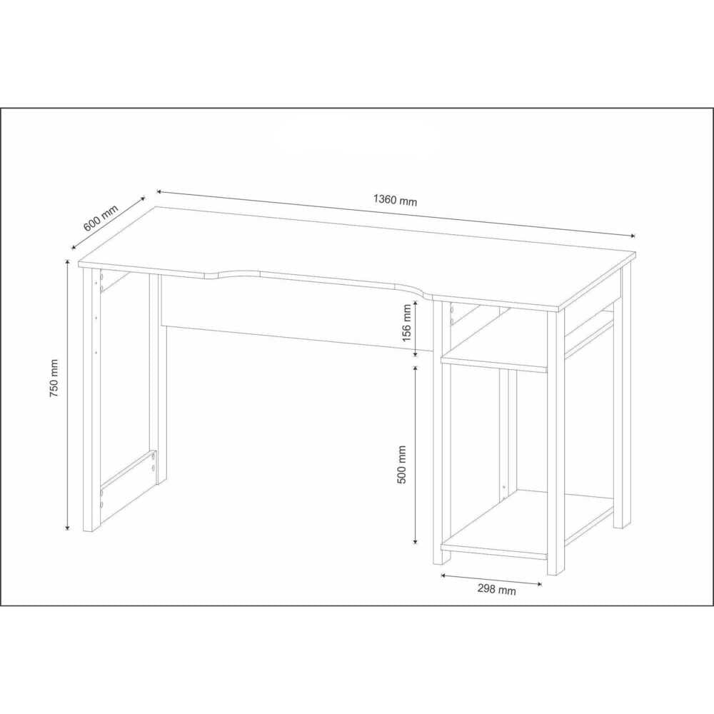 Encontraproduto.com.br - Mesa Gamer Multimóveis CR25049 Preta/Verde
