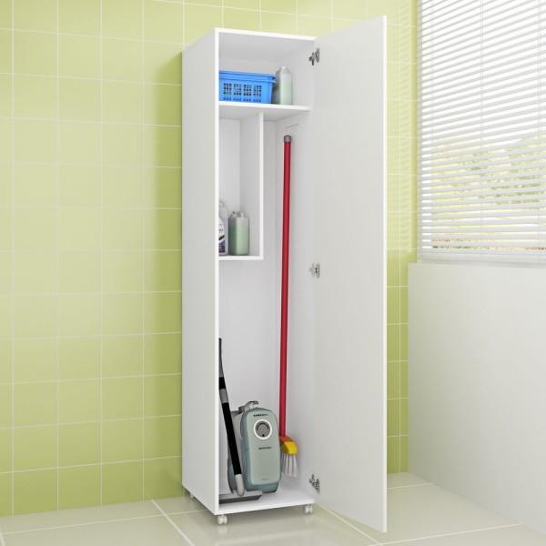 Encontraproduto.com.br - Armário Lavanderia Multiuso com 1 Porta Multimóveis CR30013 Branco