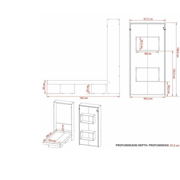 Encontraproduto.com.br - Cama Articulada Solteiro para Colchão 88 x 188 cm Multimóveis CR35035 Amendoa
