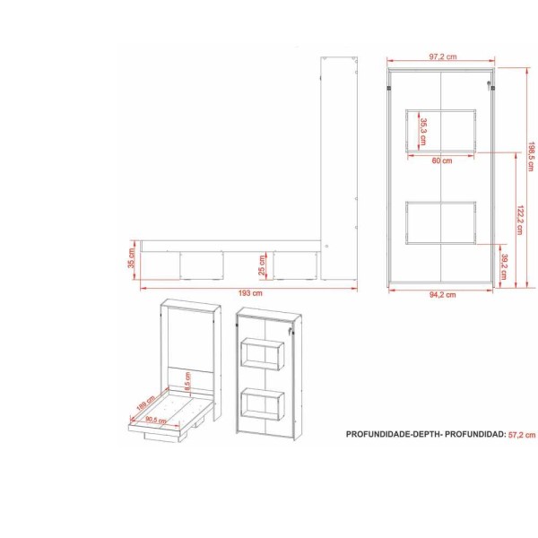 Encontraproduto.com.br - Cama Articulada Solteiro para Colchão 88 x 188 cm Multimóveis CR35035 Amendoa