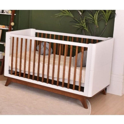 Berço Infantil Sambalele Divicar Branco Acetinado/Mel