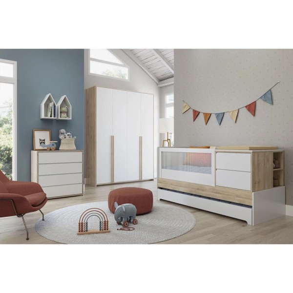 Encontraproduto.com.br - Berço Cama Sol E Mar Divicar Branco Carvalho Treviso