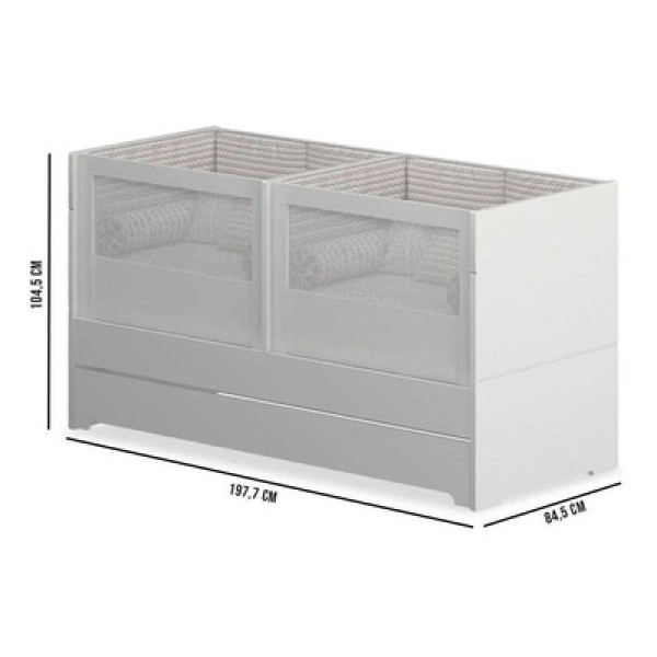 Encontraproduto.com.br - Berço Cama Sol e Mar Gêmeos Divicar Branco Acetinado