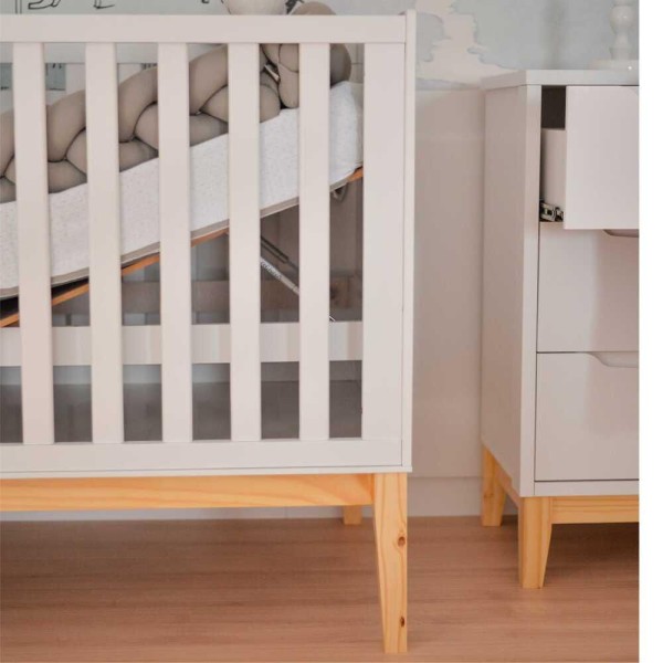 Encontraproduto.com.br - Berço Infantil Amor Perfeito Divicar Branco Acetinado