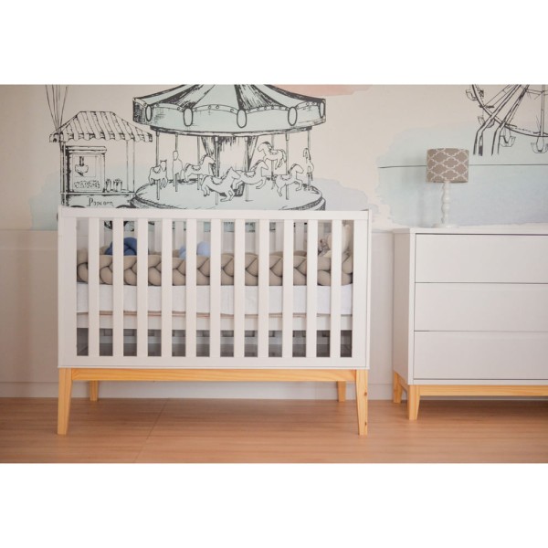Encontraproduto.com.br - Berço Infantil Amor Perfeito Divicar Branco Acetinado