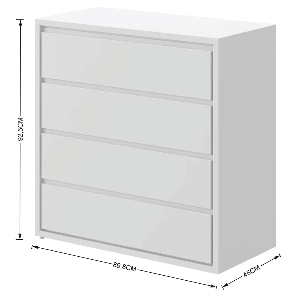 Encontraproduto.com.br - Cômoda Infantil 4 Gavetas Flex Multimóveis CR40021 Branco Acetinado