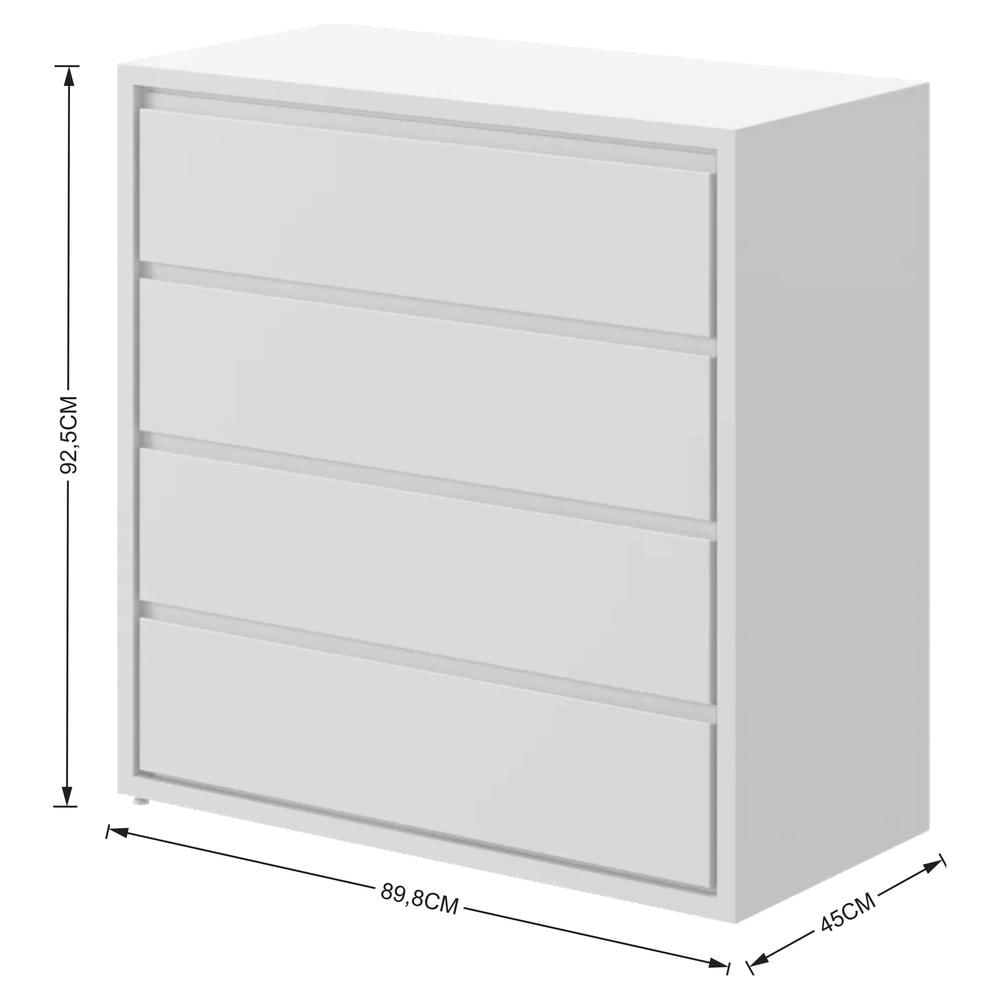 Encontraproduto.com.br - Cômoda Infantil 4 Gavetas Flex Multimóveis CR40021 Branco Acetinado
