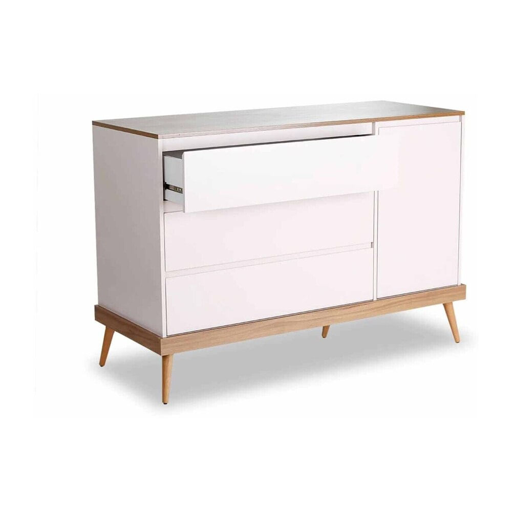 Encontraproduto.com.br - Cômoda Infantil 3 Gavetas 1 Porta Multimóveis CR40027 Rosa/Amendola
