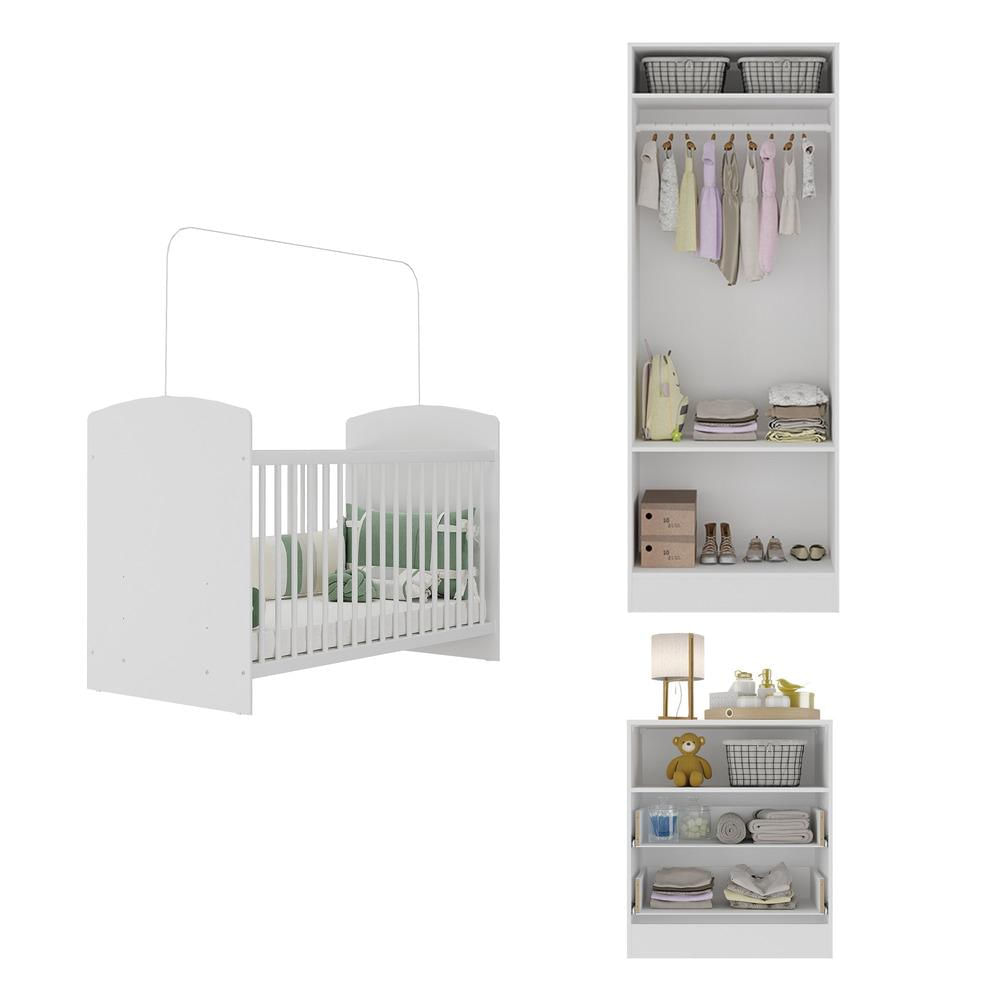 Encontraproduto.com.br - Quarto Infantil Completo Com Colchão Incluso Doçura Multimóveis Branco