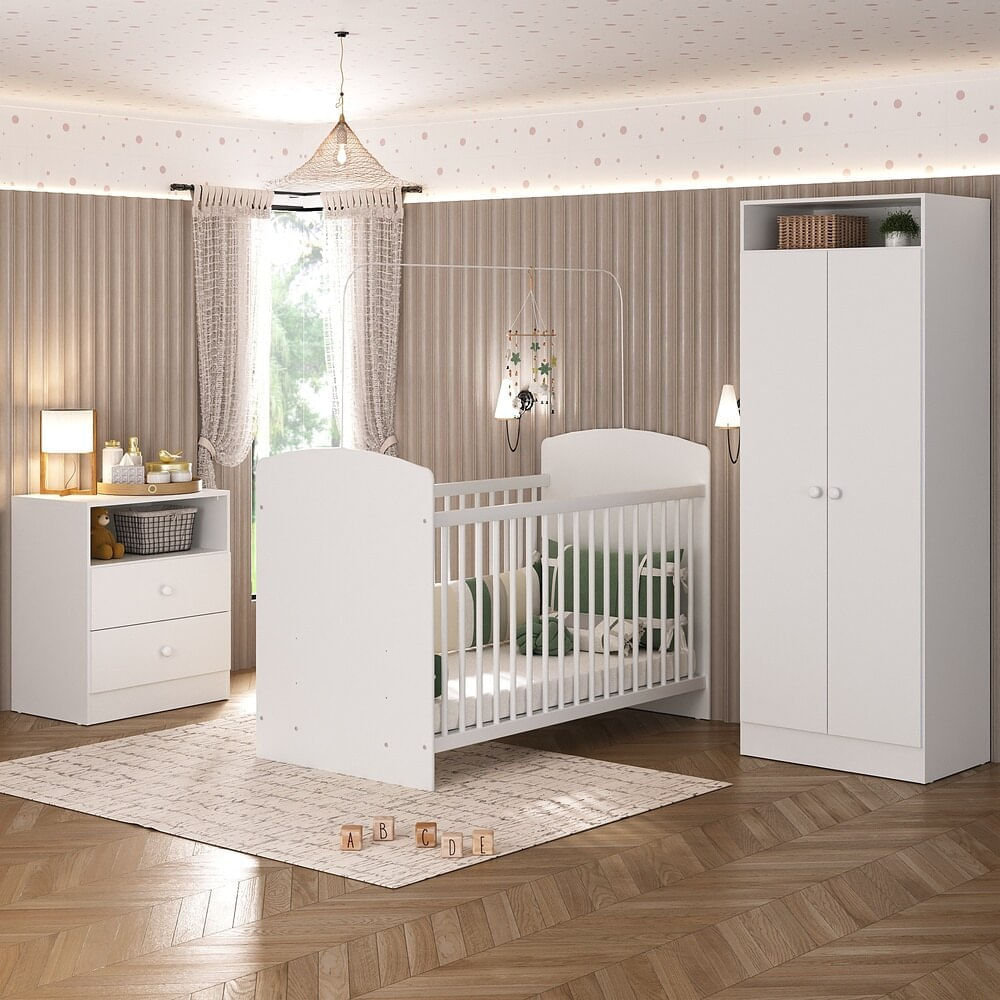 Encontraproduto.com.br - Quarto Infantil Completo Com Colchão Incluso Doçura Multimóveis Branco