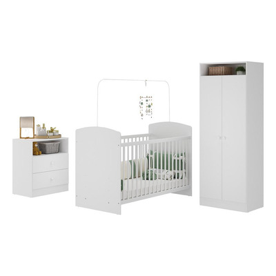 Encontraproduto.com.br - Quarto Infantil Completo Com Colchão Incluso Doçura Multimóveis Branco