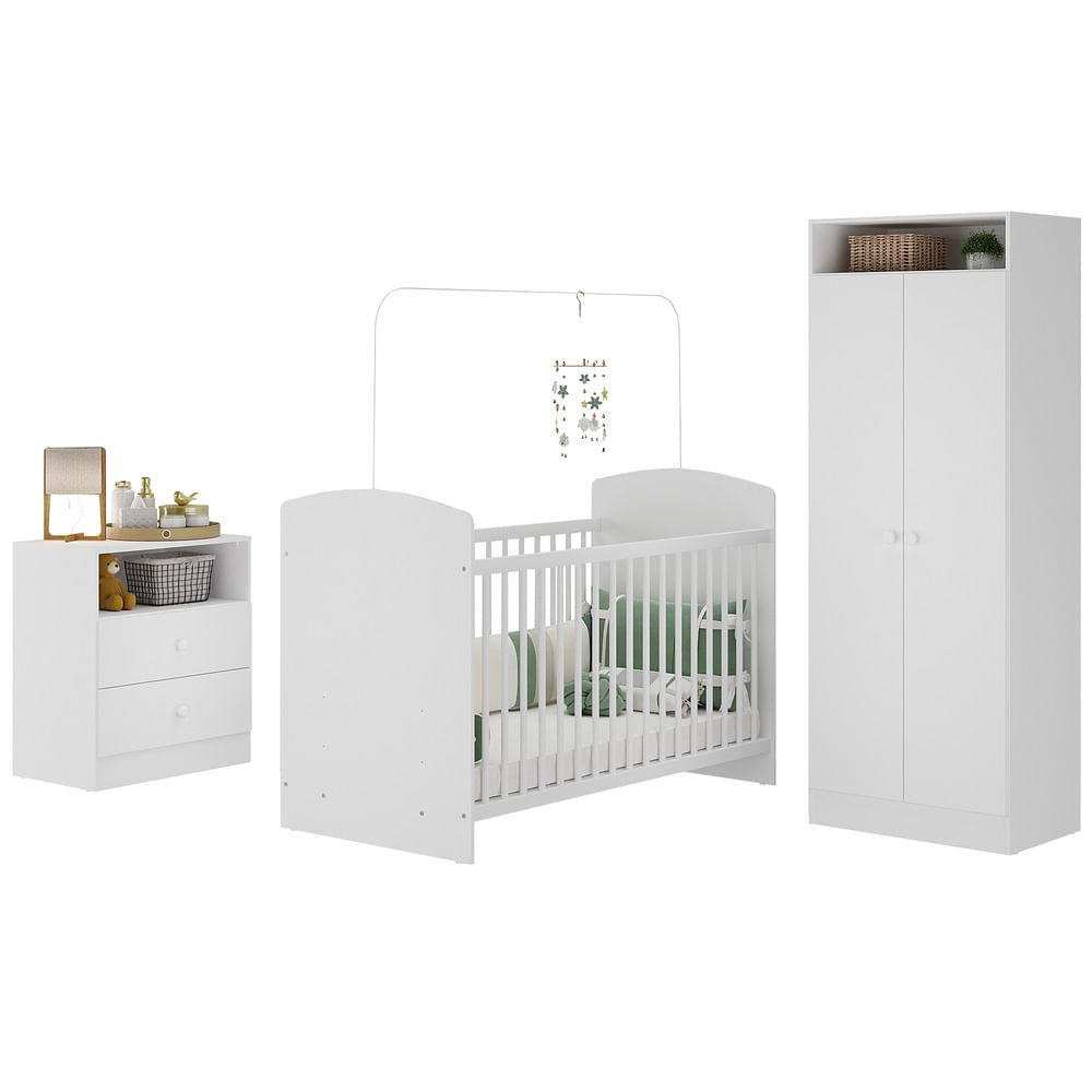 Encontraproduto.com.br - Quarto Infantil Completo Com Colchão Incluso Doçura Multimóveis Branco