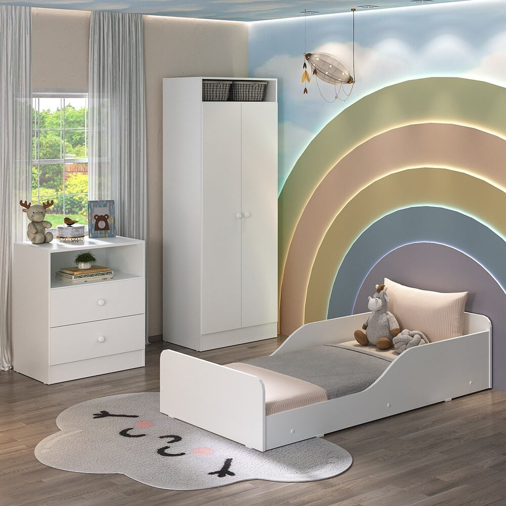 Encontraproduto.com.br - Quarto Infantil Completo Com Colchão Incluso Liz Multimóveis Branco