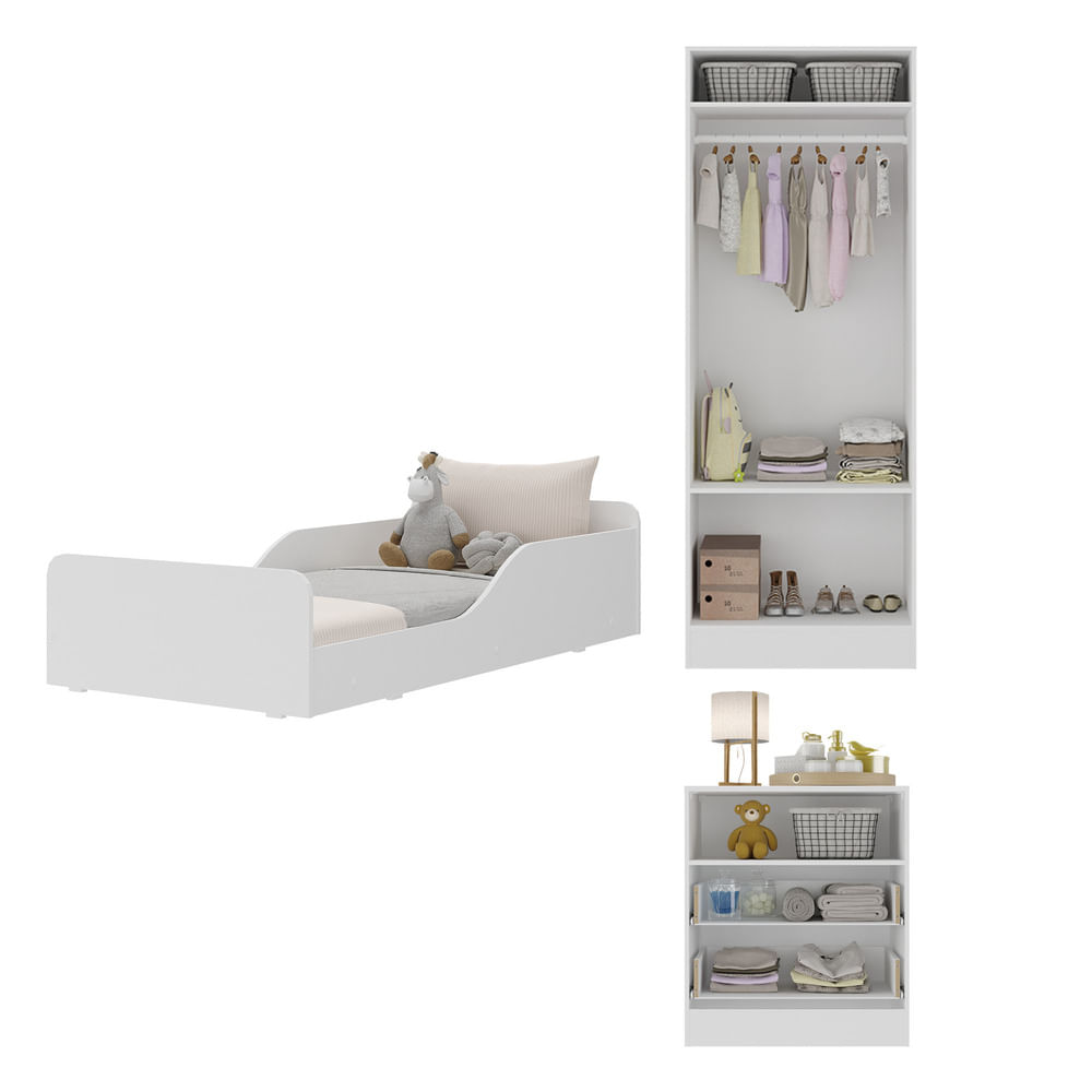 Encontraproduto.com.br - Quarto Infantil Completo Com Colchão Incluso Liz Multimóveis Branco