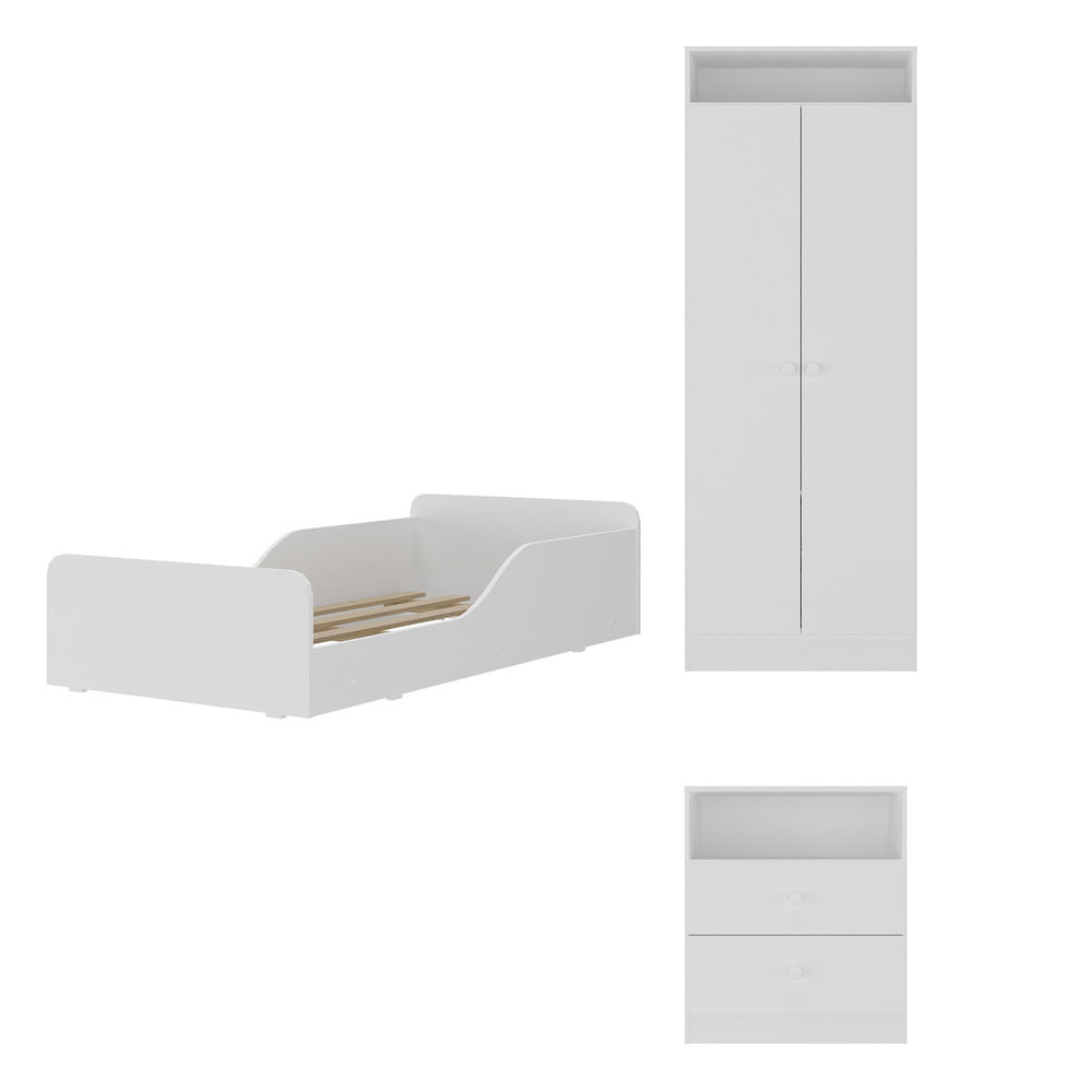 Encontraproduto.com.br - Quarto Infantil Completo Com Colchão Incluso Liz Multimóveis Branco