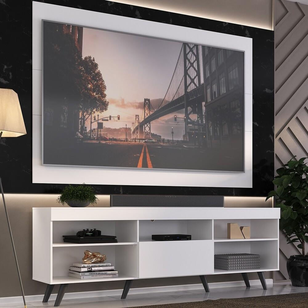 Encontraproduto.com.br - Rack Retrô com Painel e Suporte TV até 75