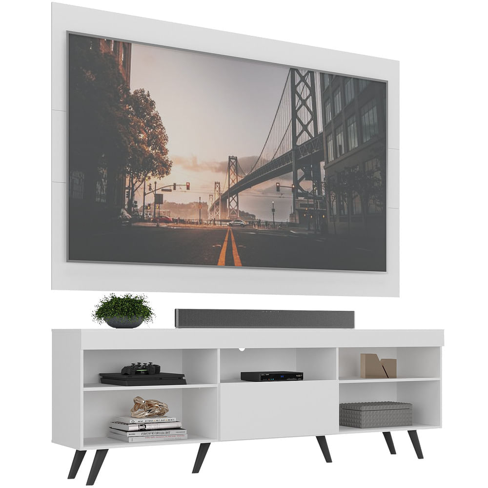 Encontraproduto.com.br - Rack Retrô com Painel e Suporte TV até 75