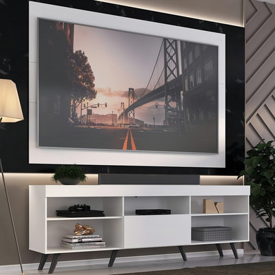 Encontraproduto.com.br - Rack Retrô com Painel e Suporte TV até 75