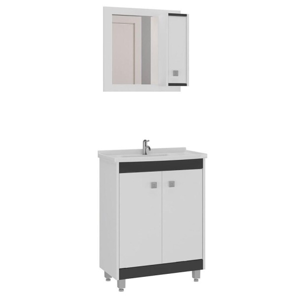 Encontraproduto.com.br - Gabinete Banheiro/espelheira 60cm Multimóveis Cr10058 Bc/pto