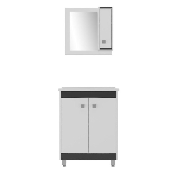 Encontraproduto.com.br - Gabinete Banheiro/espelheira 60cm Multimóveis Cr10058 Bc/pto