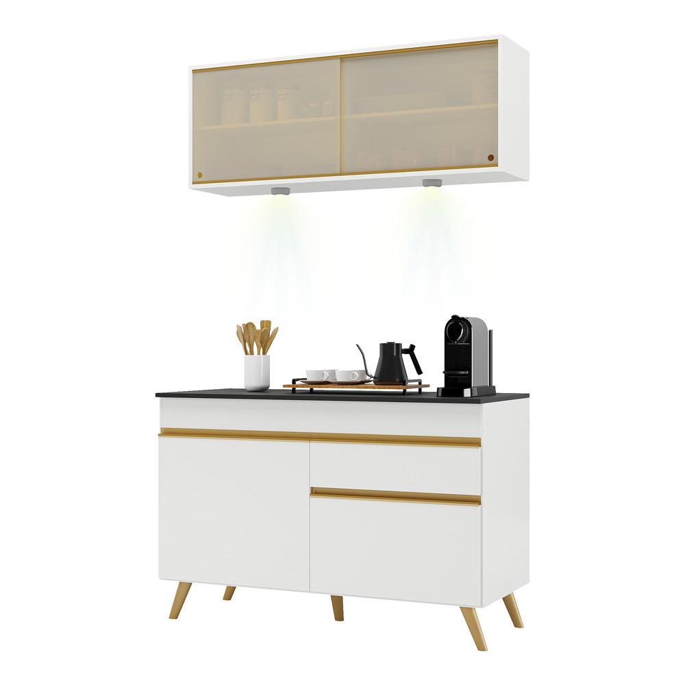 Encontraproduto.com.br - Armário de Cozinha Compacta 120cm com Leds Veneza Up Multimóveis V2013