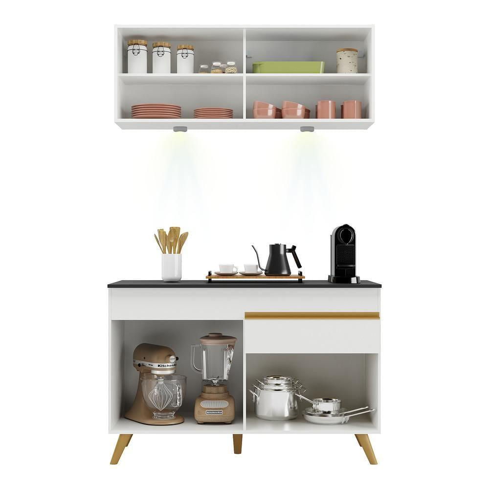 Encontraproduto.com.br - Armário de Cozinha Compacta 120cm com Leds Veneza Up Multimóveis V2013
