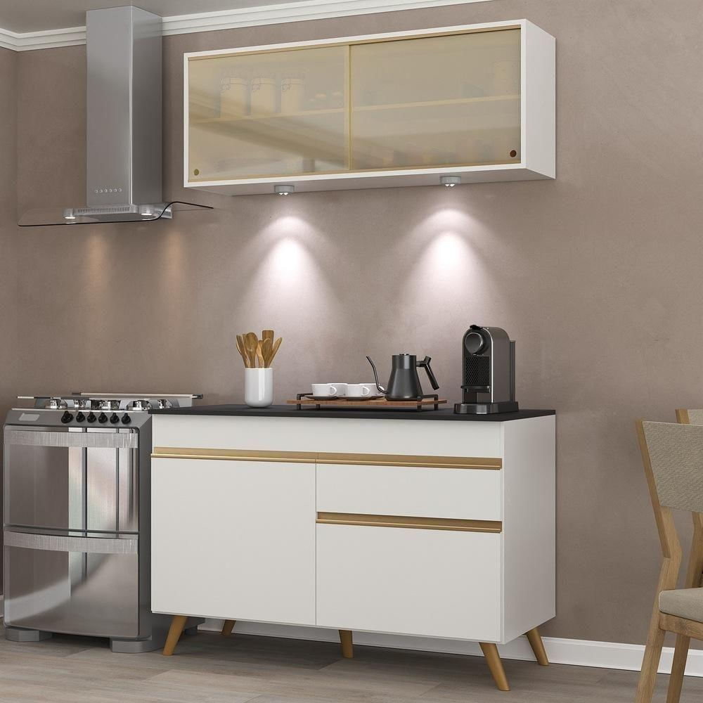 Encontraproduto.com.br - Armário de Cozinha Compacta 120cm com Leds Veneza Up Multimóveis V2013