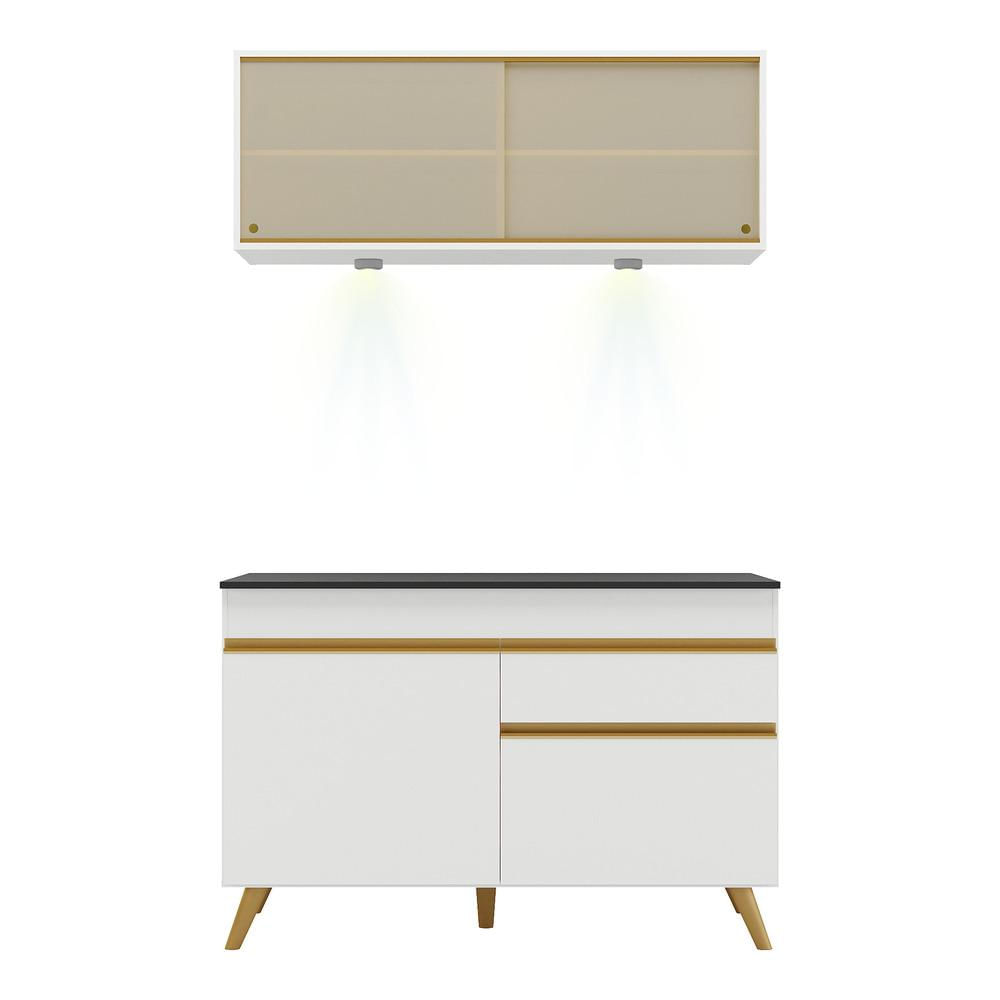 Encontraproduto.com.br - Armário de Cozinha Compacta 120cm com Leds Veneza Up Multimóveis V2013
