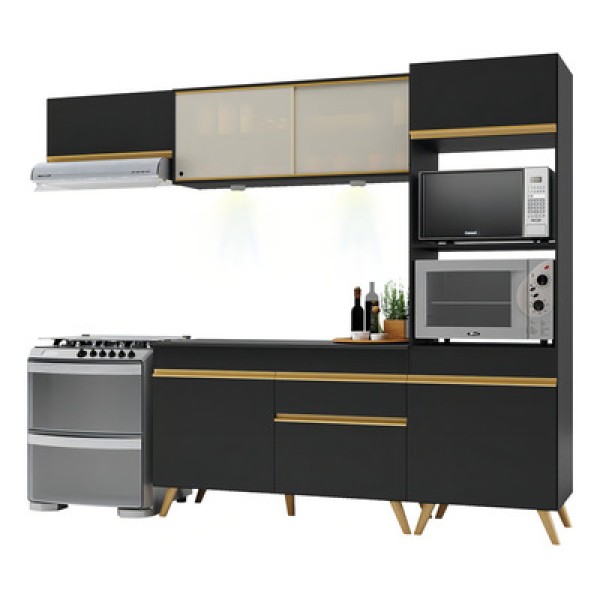 Encontraproduto.com.br - Armário de Cozinha Compacta 252cm com Leds Veneza Up Multimóveis V2016