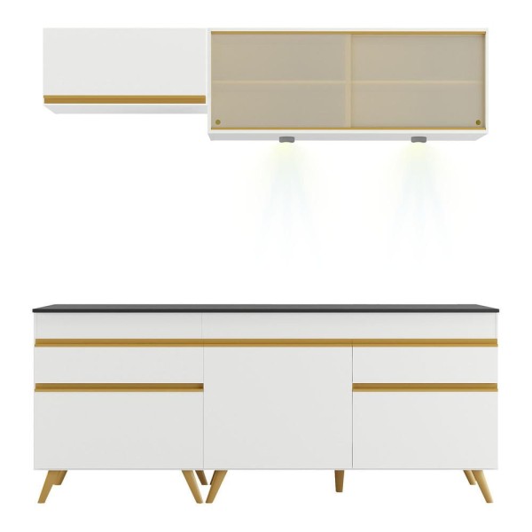 Encontraproduto.com.br - Armário de Cozinha Compacta 190cm com Leds Veneza Up Multimóveis V2031