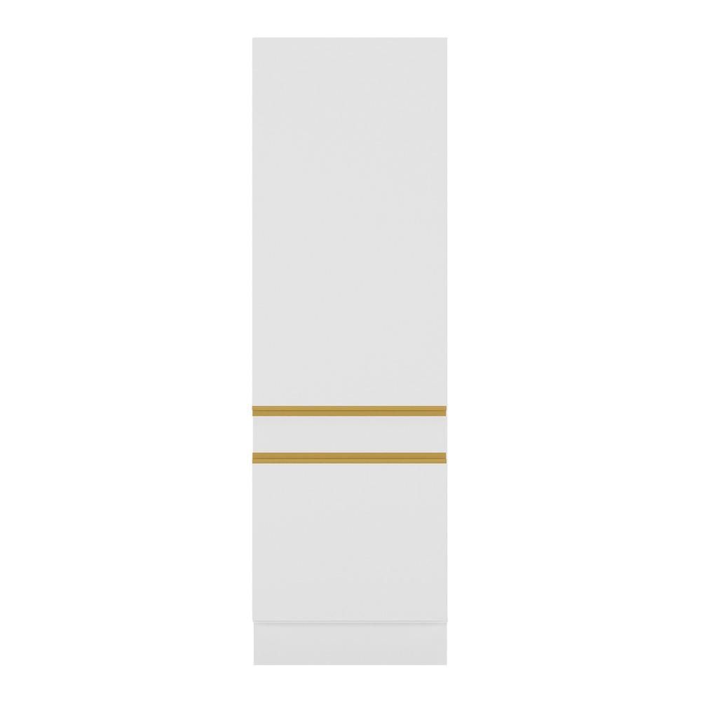 Paneleiro 2 Portas 62cm Com Rodapé Veneza Multimóveis V2121 Branco/dourado Branco/dourado
