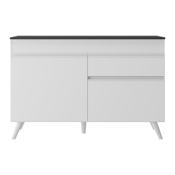 Encontraproduto.com.br - Balcão Cozinha 120cm 2 Portas 1 Gaveta Veneza Multimóveis V3680 Branco Branco
