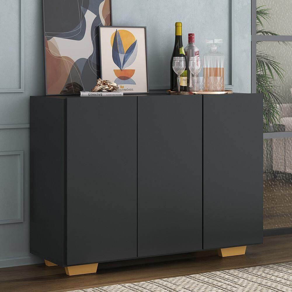 Encontraproduto.com.br - Aparador Buffet 3 Portas Multimóveis V1010 Branco/natural Cor Branco